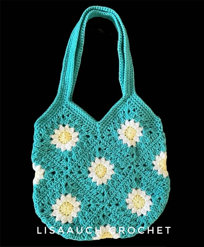 crochet flower square Bag