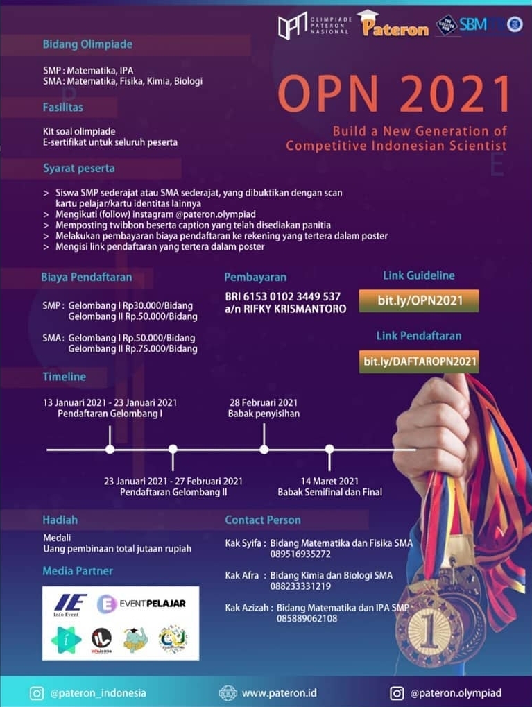 Olimpiade Pateron Nasional 2021 Portal Kompetisi Dan Beasiswa