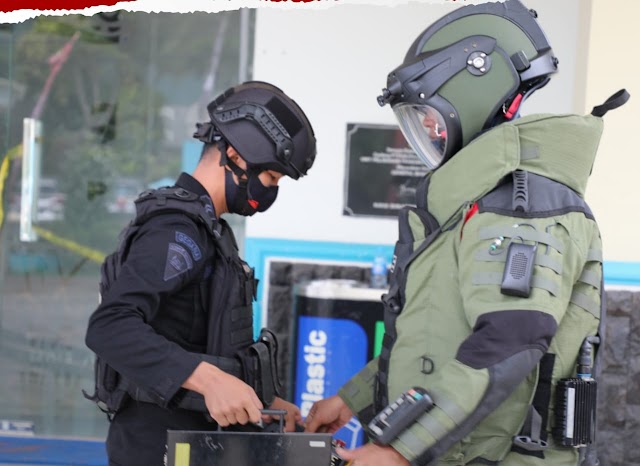 Brimob Lampung Laksanakan Edukasi dan Simulasi Tanggap Darurat Ancaman BOM