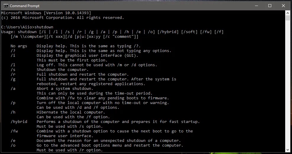 mematikan laptop dengan command prompt