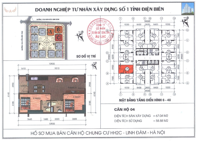 thiết kế căn hộ 04 HH2C Linh Đàm