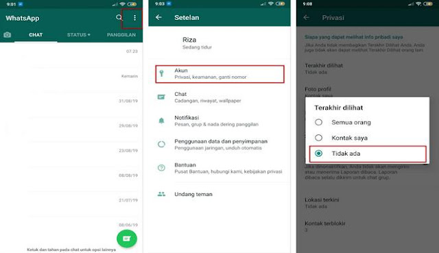 cara agar whatsapp tidak terlihat online