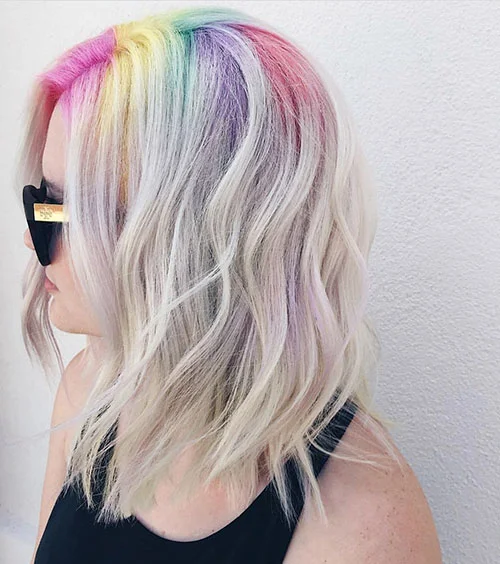 rainbow color hairstyle for female 2023