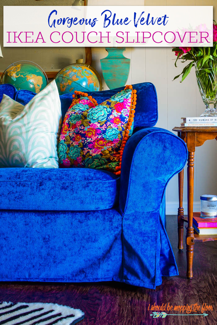 Blue Velvet Ikea Sectional Slipcover I Should Be Mopping The Floor
