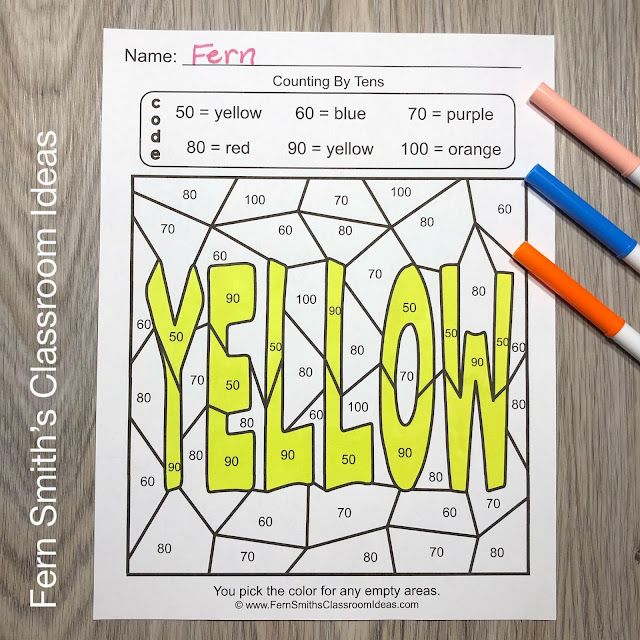 Click Here to Download This 2nd Grade Go Math 1.8 Counting Patterns Within 100 Color By Number Resource Today!
