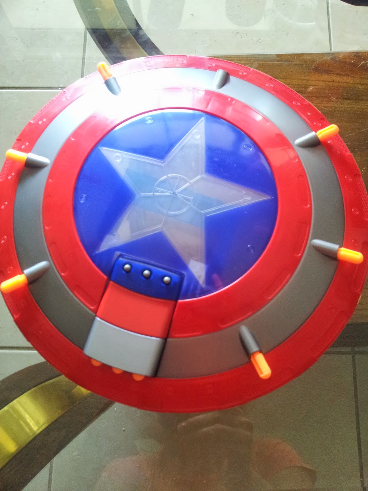 Mom's Thumb Reviews Captain America Triple Blast Shield Toy