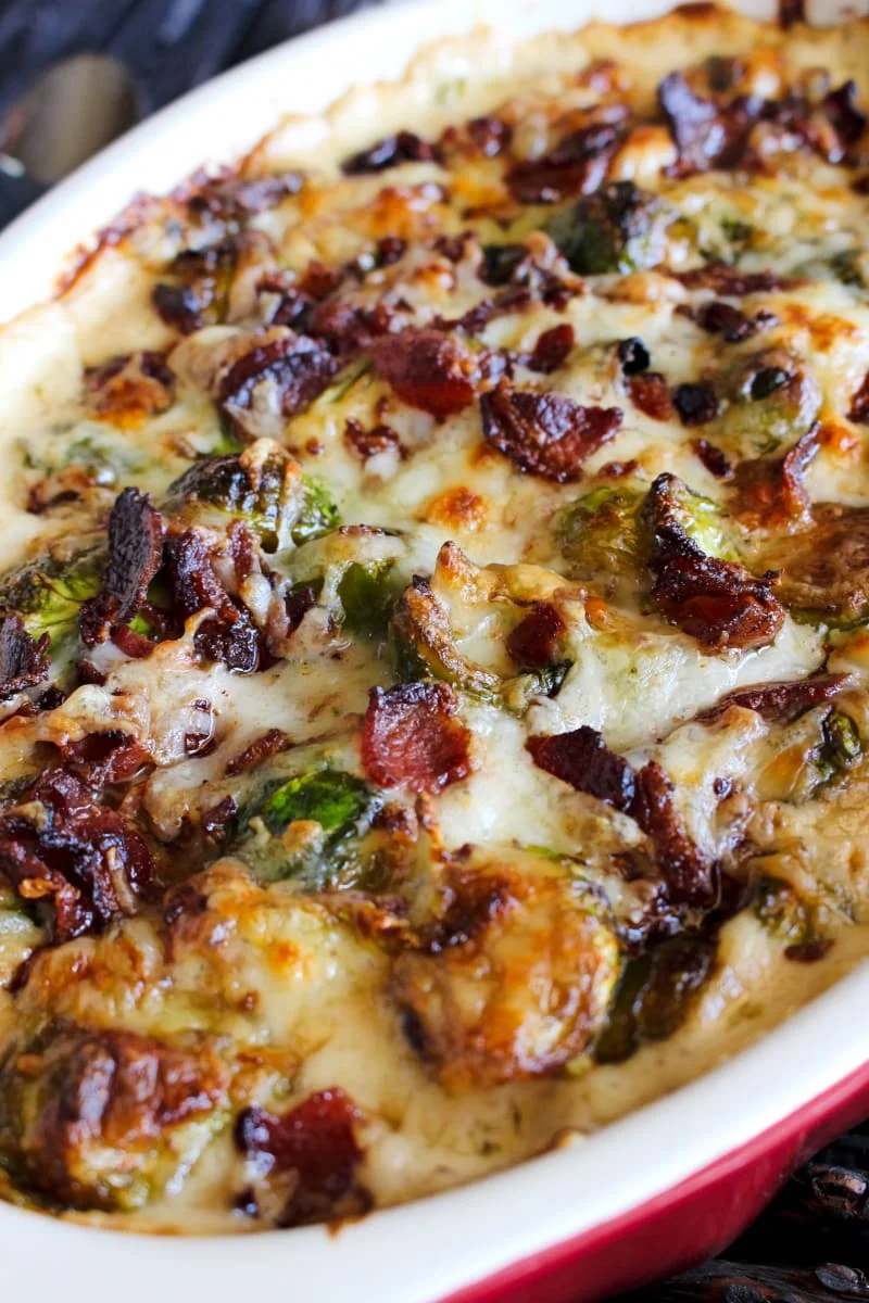 Brussels Sprouts and Bacon Casserole | The Two Bite Club