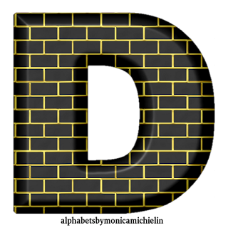 M. Michielin Alphabets: BLACK GOLDEN BRICKS ALPHABET AND ICONS PNG, # ...