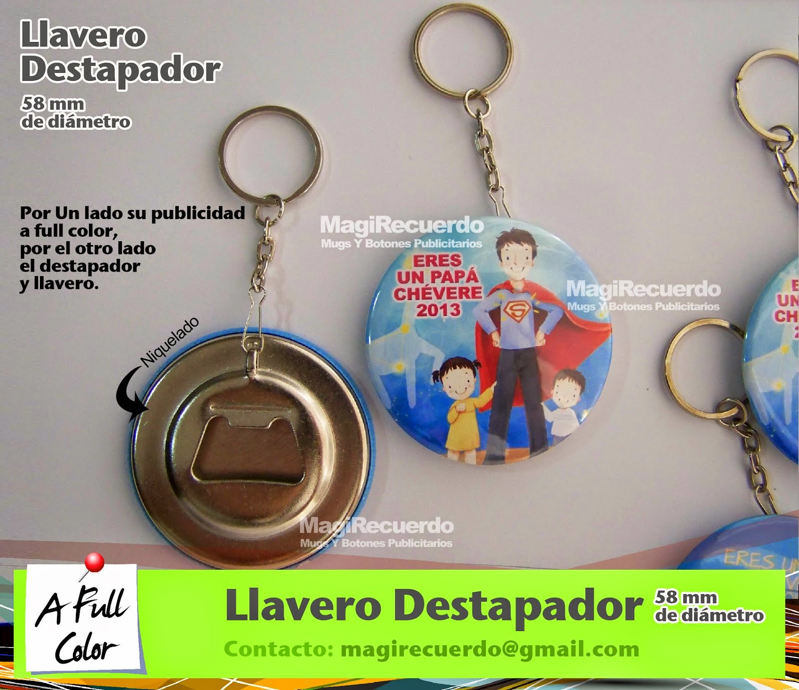 LLAVERO TIPO BOTÓN CON DESTAPADOR