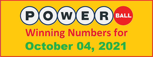 PowerBall Winning Numbers for Monday, October 04, 2021