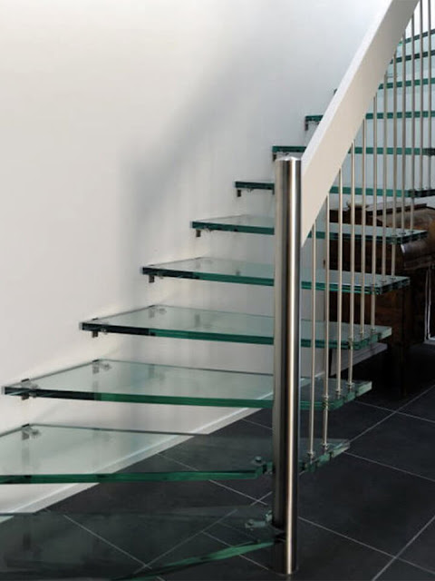 Interesting glass staircase