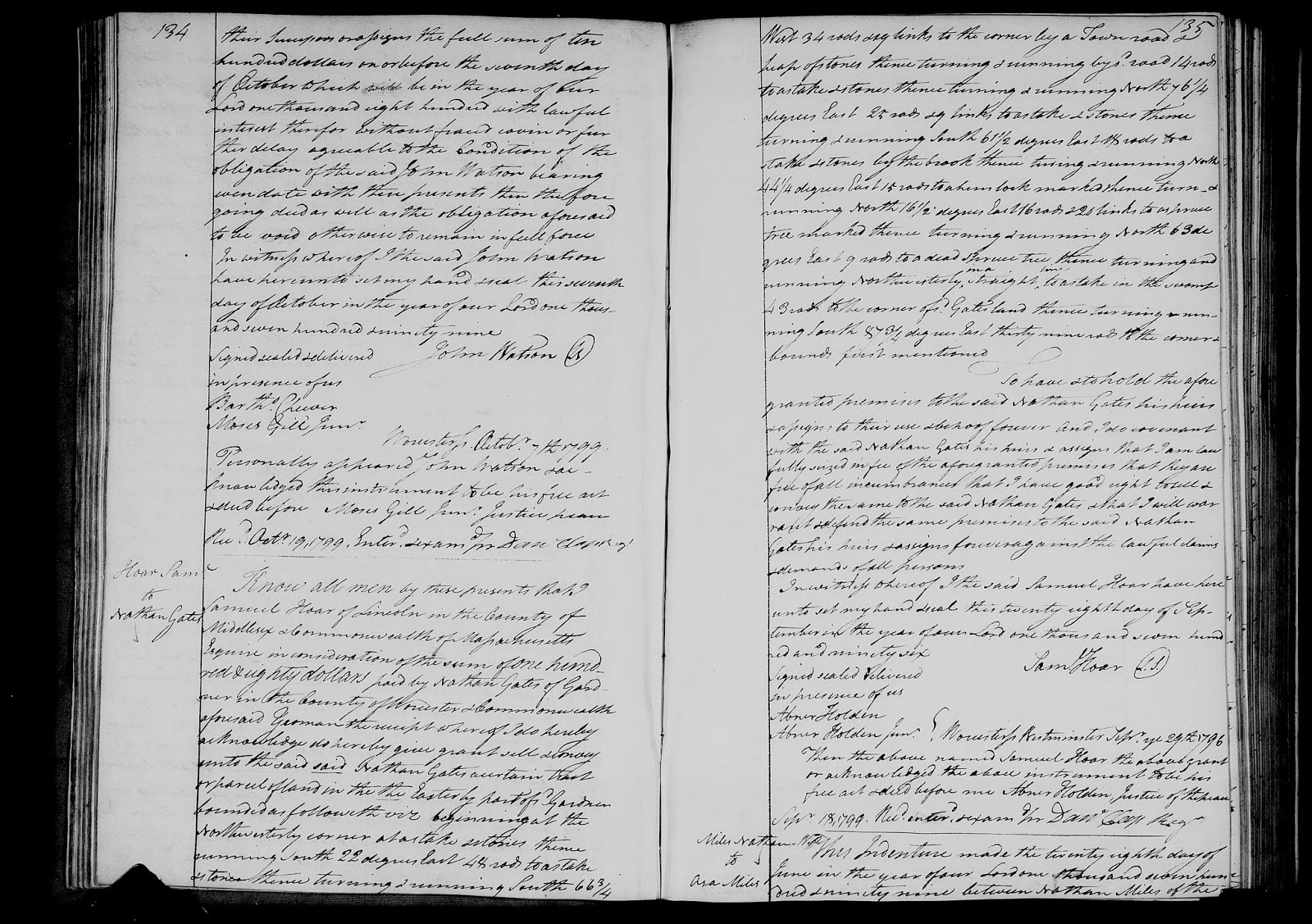 GeneaMusings Amanuensis Monday 1796 Deed of Samuel Hoar to Nathan