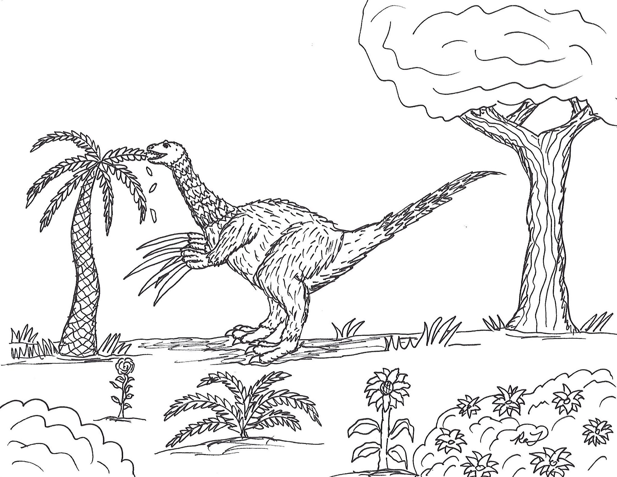 Robin's Great Coloring Pages: Tarbosaurus vs Deinocheirus coloring page