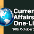 Current Affairs One-Liner: 16th October 2019