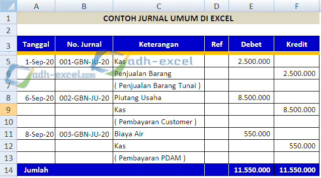 Membuat Jurnal Umum di Excel - Adhe-Pradiptha
