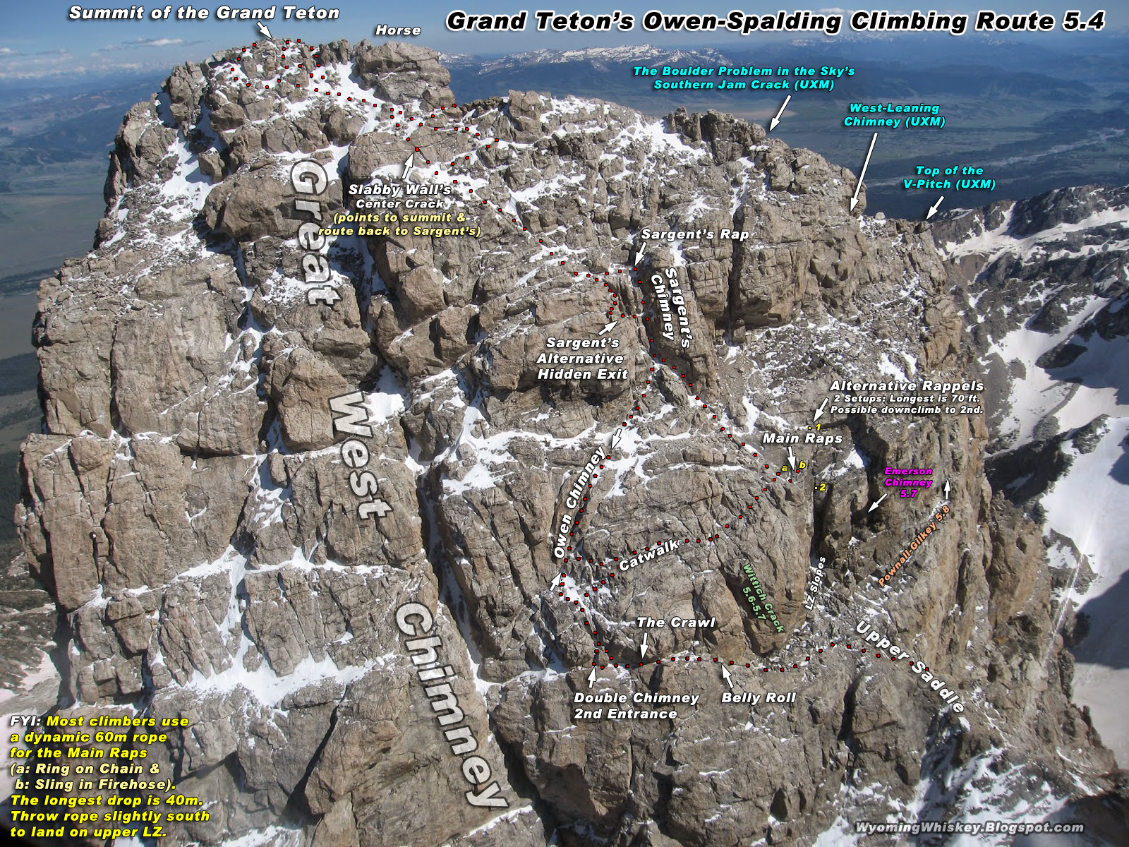 WYOMING WHISKEY MarkedUp Grand Teton Climbing Route Images