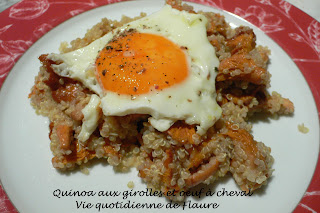 Vie quotidienne de FLaure: Quinoa aux girolles et œuf à cheval