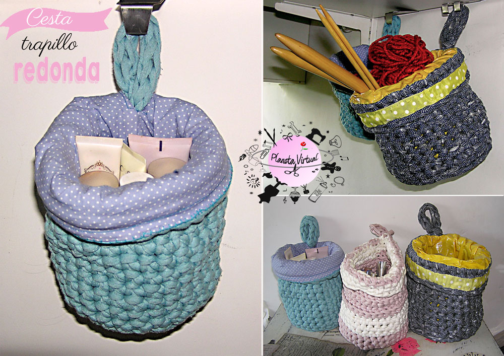 Planeta Virtual: cestas de trapillo para colgar (con patrones y video