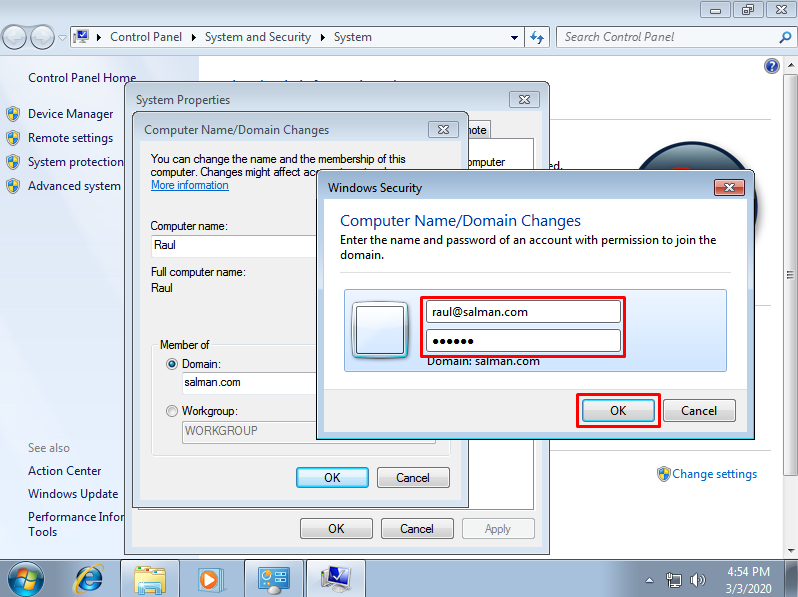 Step by step Join Domain Windows Server 2019 using Windows 7 (Client)