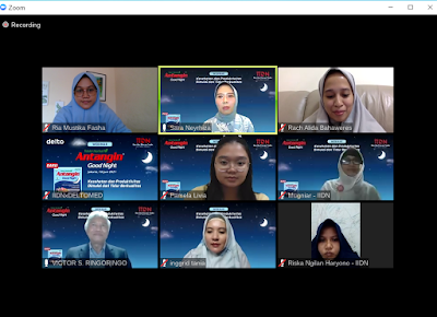pemateri dan peserta zoom antangin good night dan iidn
