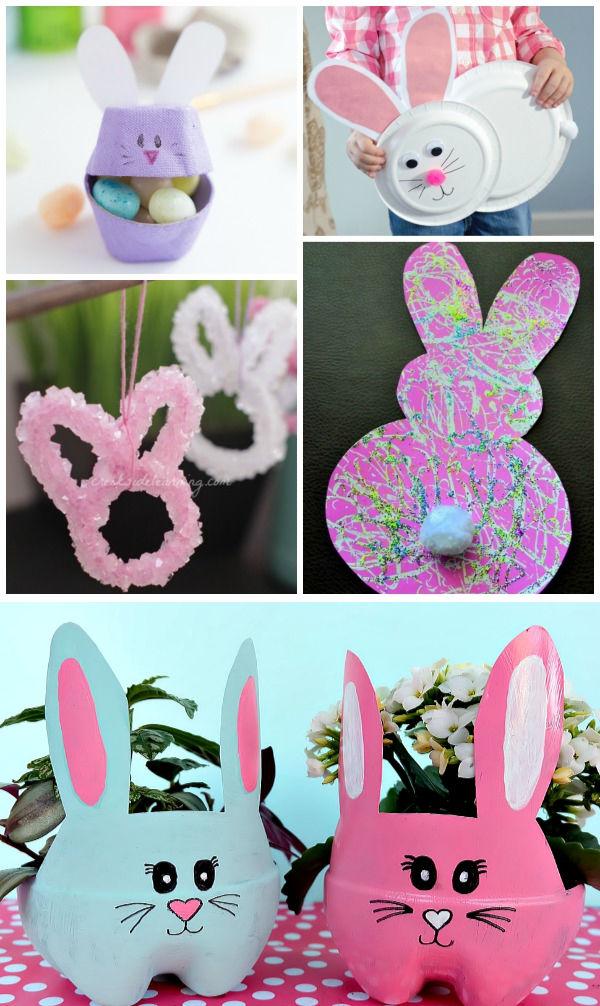 30+ Easter bunny crafts for kids to make this spring. #eastercrafts #easterbunnycrafts #bunnycraftsforkids #preschooleastercrafts #growingajeweledrose