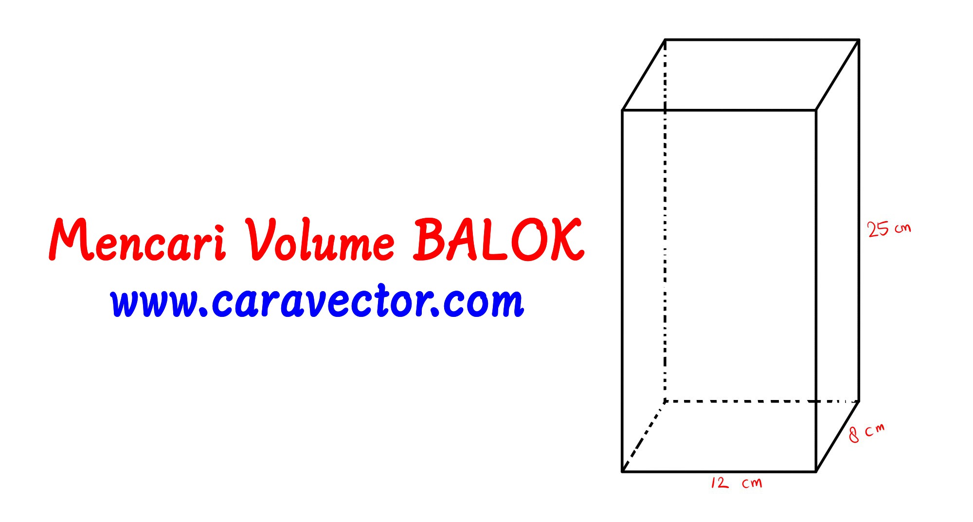 Contoh soal dan penyelesaian mencari volume balok - Cara Vector