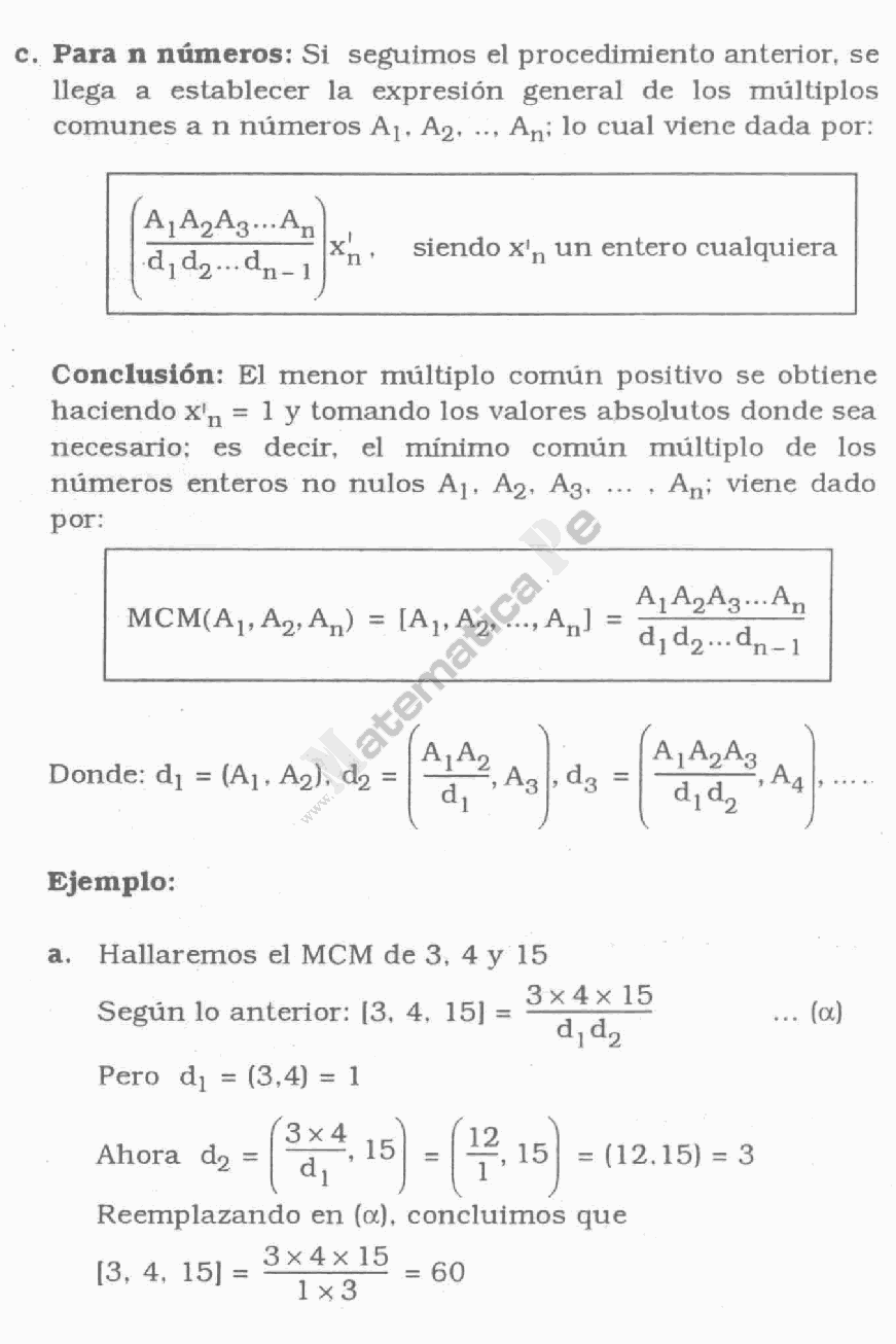 MÍNIMO COMÚN MÚLTIPLO EJERCICIOS RESUELTOS DE MCM PDF