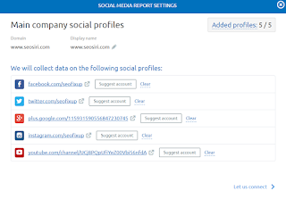 SEMrush Social Media Report Setting of seosiri