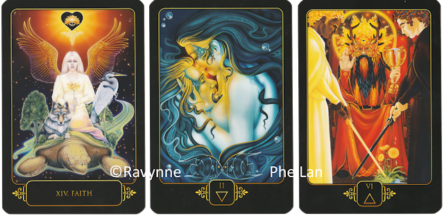 Dreams of Gaia Tarot Faith Two of Water Six of Fire