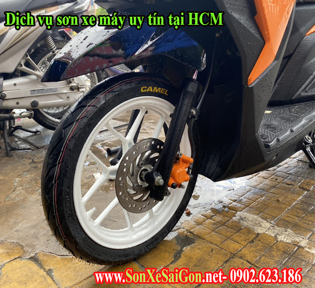 Mẫu sơn xe Honda vario màu cam bóng cực đẹp