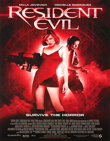 Poster Of Resident Evil 2002 Hindi Dual Audio 450MB BRRip 720p HEVC Free Download Watch Online downloadhub.in