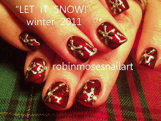 let it snow robin moses, snowflake nail, burgundy and silver nail, wine color nails,  black and silver snowflakes, gothic christmas, retro christmas, nail art, retro nail, goth  nail, ice blue nail, icey blue nail, let it snow collab, robinmosesnailart, let it snow, winter 2011, winter 2012, nail trends 2012, chic nails, classy christmas designs,