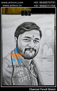 Top Best Professional Photo Portrait Pencil Drawing Graphite Charcoal Sketch Artist in Hyderabad Telangana INDIA