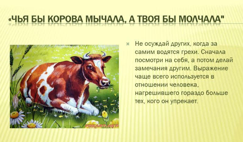 У кого корова угощенье готово. Взять быка за рога. Пуганная ворона и куста боится смысл пословицы. Пословицы про щи. Корова во дворе.