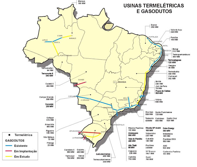 Usinas Termoelétricas Usinas termoelétricas no Brasil