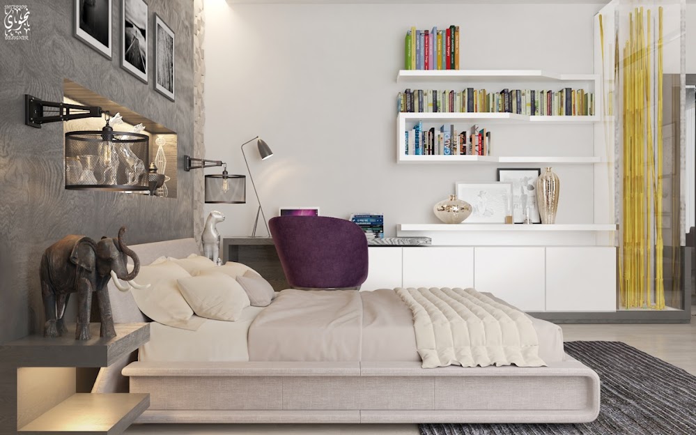 Modern-white-bookshelves