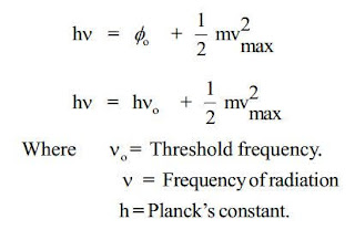 Equation of photoelectric effect