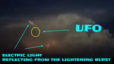 Pointing out the differences between light reflections and the UFO are different.