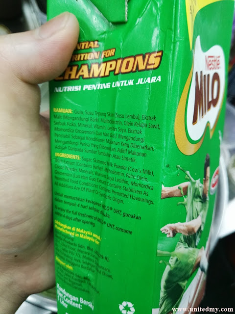 Milo UHT contains palm oil