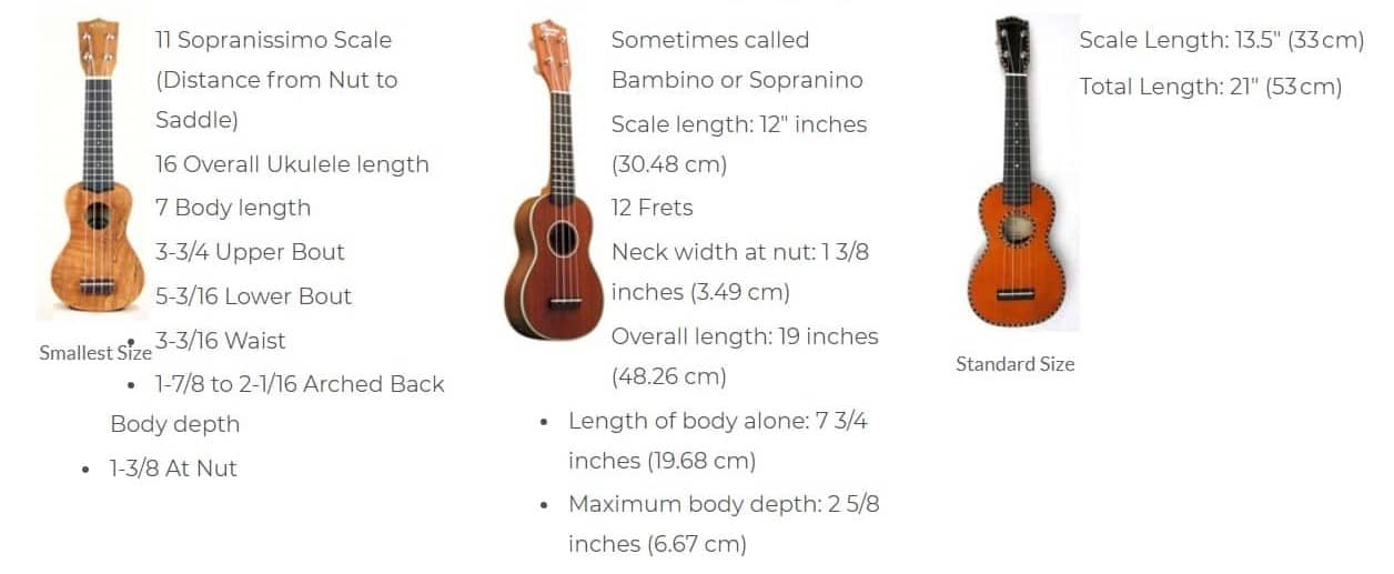 Ukulele Sizes