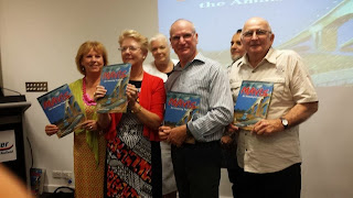 Mavis the amazing tugboat. A book about the 2011 Brisbane floods. Quota Carindale attended the launch