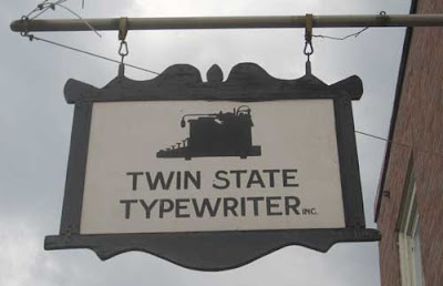 Twin State Typewriter repair sign