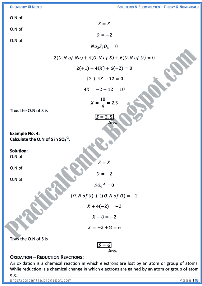 Solutions And Electrolytes - Theory And Numericals (Examples And Problems) - Chemistry XI