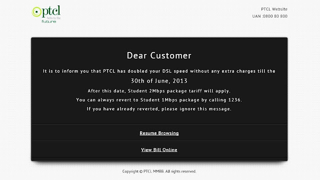 PTCL-in-browser-message