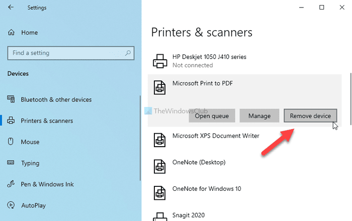 Hoe Microsoft Afdrukken naar PDF-printer in Windows 10 te tonen of te verbergen