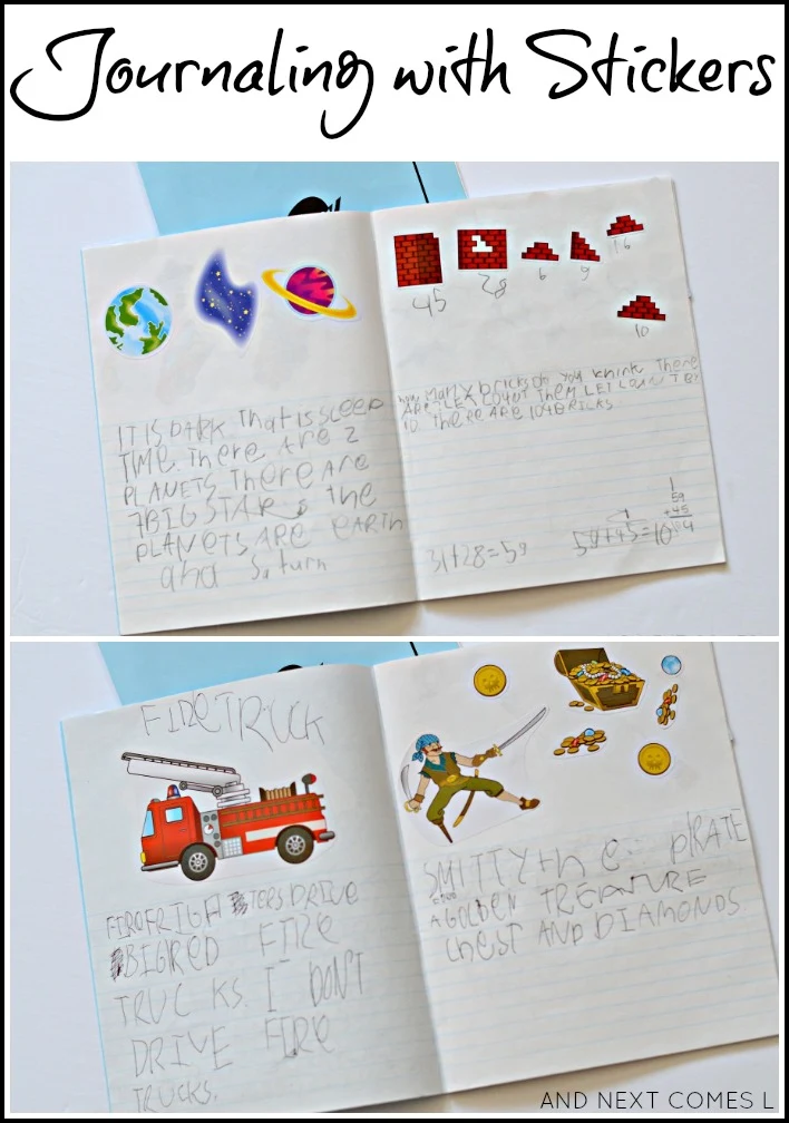 Journaling for kids using stickers and why it's a good method for kids with hyperlexia from And Next Comes L