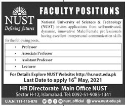 National University of Science & Technology (NUST) Jobs 2021 in Pakistan National University of Science & Technology (NUST) Jobs 2021 in Pakistan