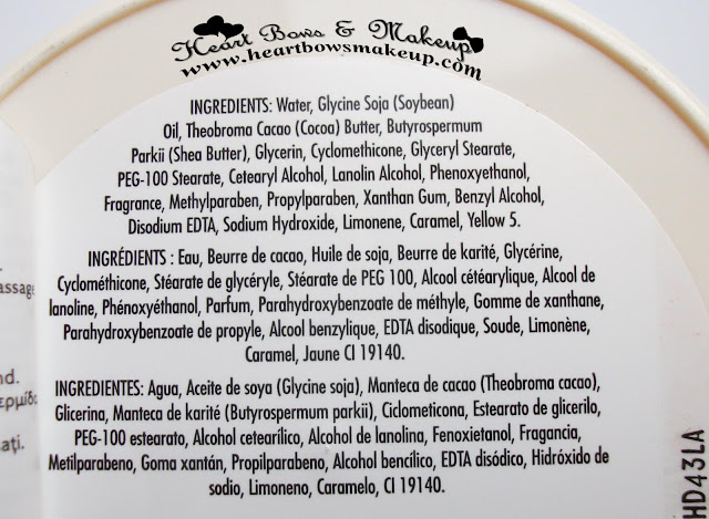 The Body Shop Cocoa Butter Body Butter ingredients
