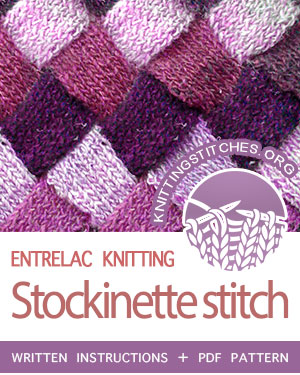 Stockinette Entrelac Knitting. It can provide an interesting framework for other texture or colorwork techniques! #entrelacknitting