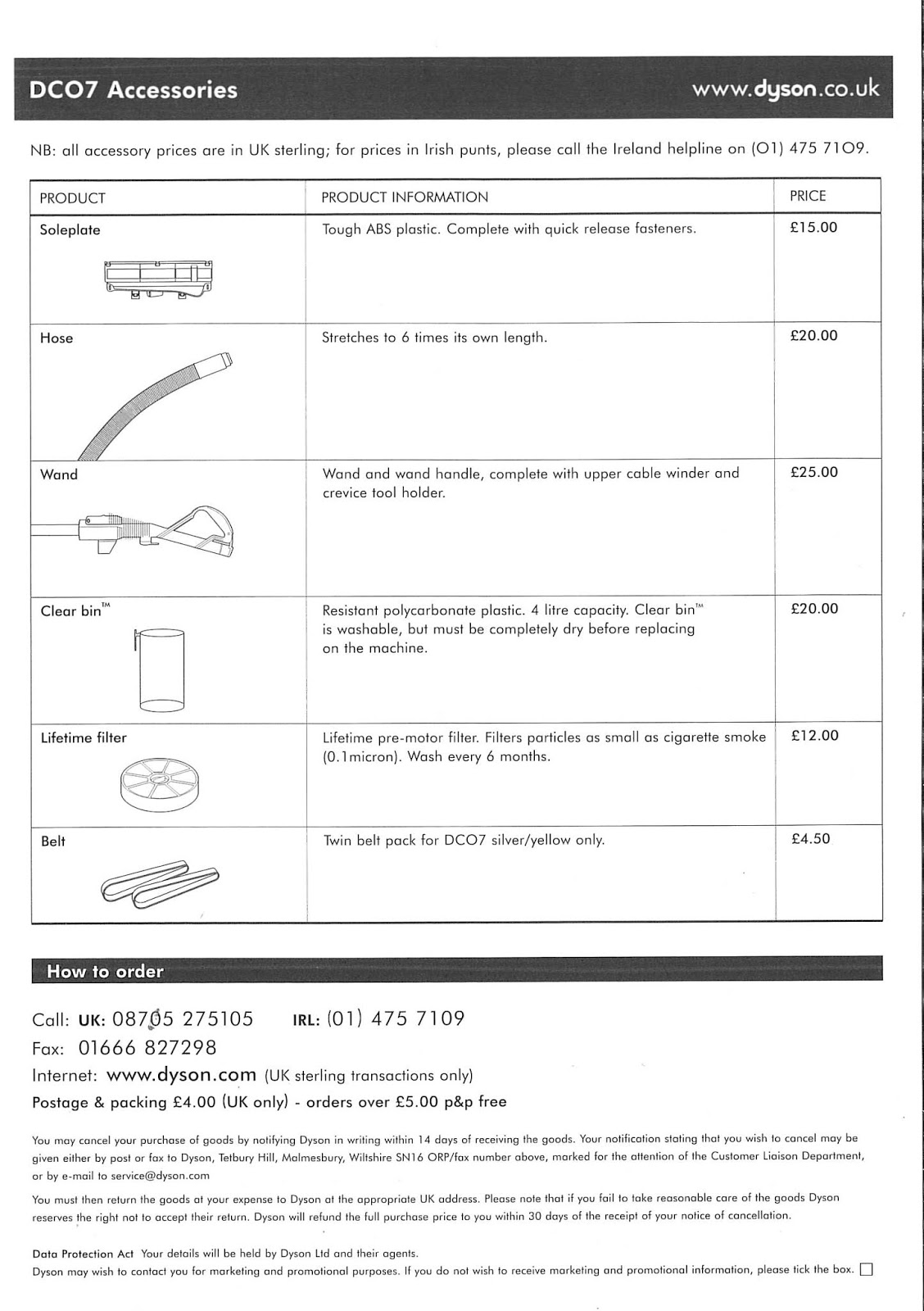 Dyson DC07 Instruction Manual (March 2003)
